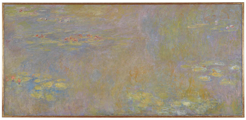 Water-Lilies by Claude Monet, painted after 1916. Oil on canvas, 200.7cm x 426.7 cm. Bought 1963. NG6343 https://www.nationalgallery.org.uk/paintings/NG6343